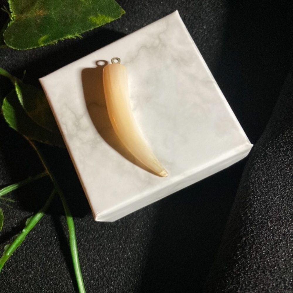 Vintage  Victorian British Raj..Italian horn pendant Carved bone CIRCA 1880